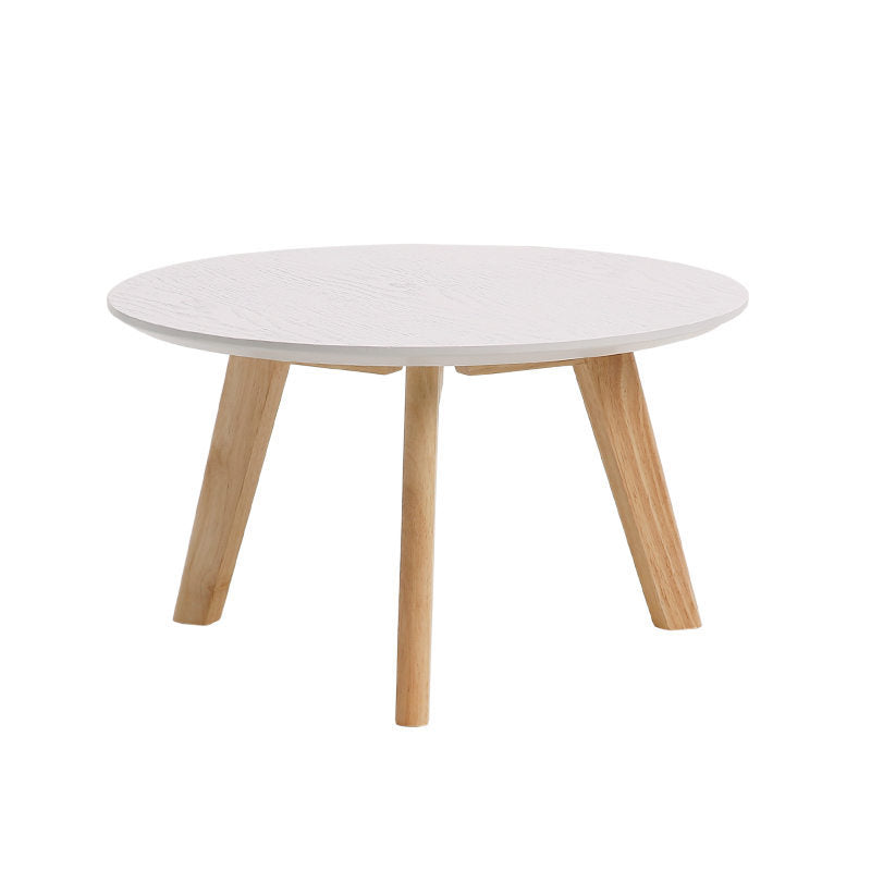 Solid Wood 4 Legs Coffee Table Modern 11.8" H Cocktail Table