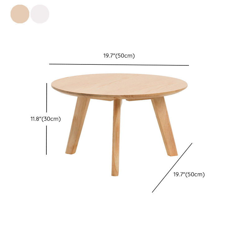Solid Wood 4 Legs Coffee Table Modern 11.8" H Cocktail Table