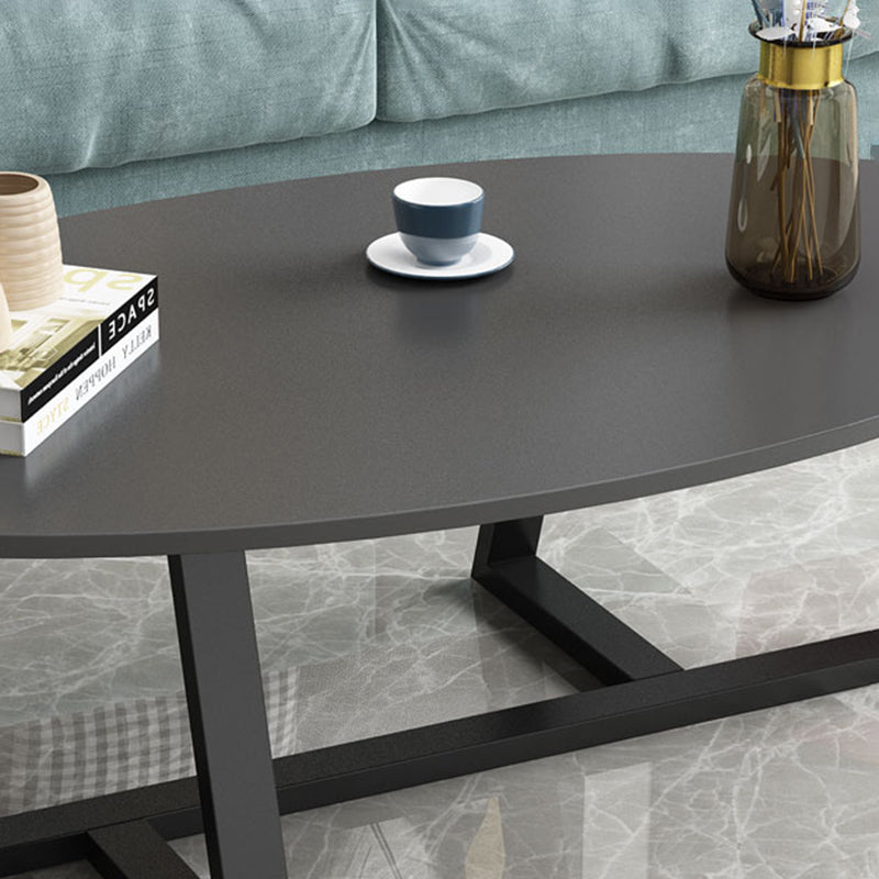 Glam Single Oval Coffee Table Cross Legs Coffee Cocktail Table