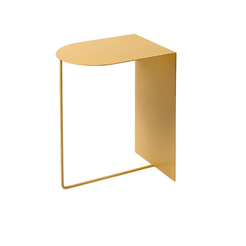 Modern Geometric End Slide Table 19.70" Tall Metal End Table