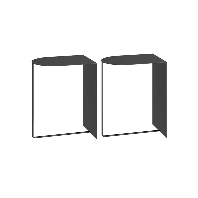 Modern Geometric End Slide Table 19.70" Tall Metal End Table