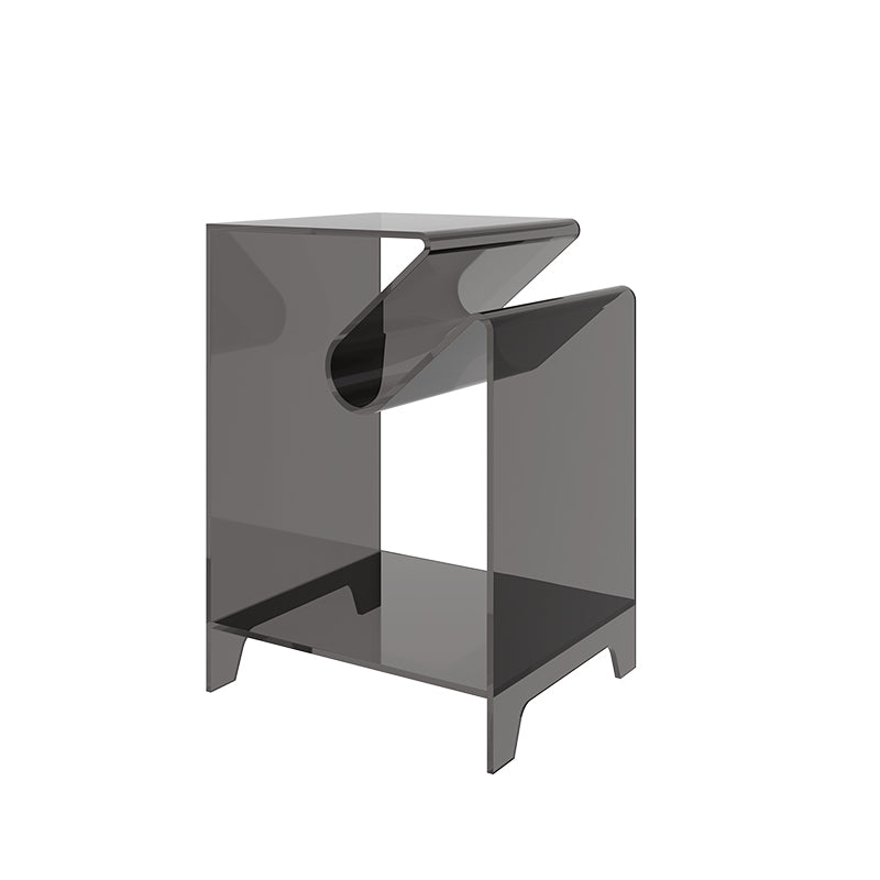Modern Acrylic 22.04" Tall End Table Rectangular Sled Side Table