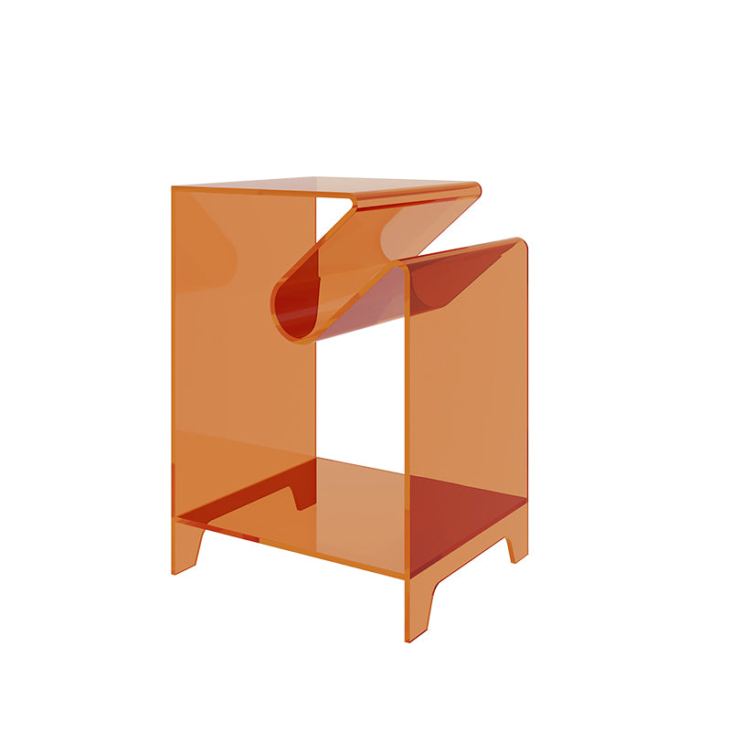 Modern Acrylic 22.04" Tall End Table Rectangular Sled Side Table