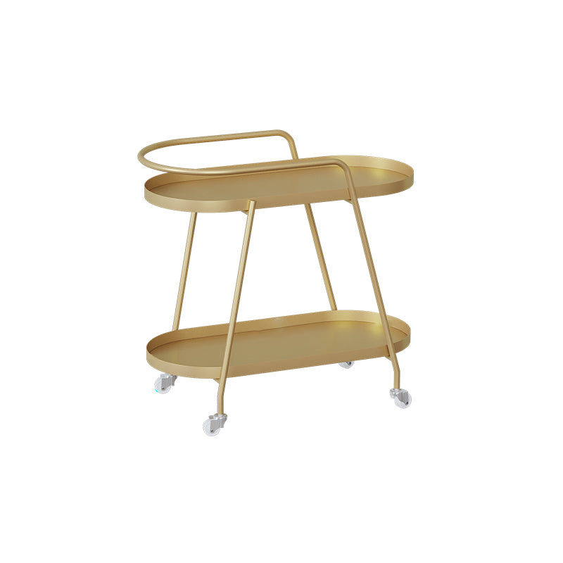 Oval 2-Tier End Table with Casters Modern Side Table with Wheels