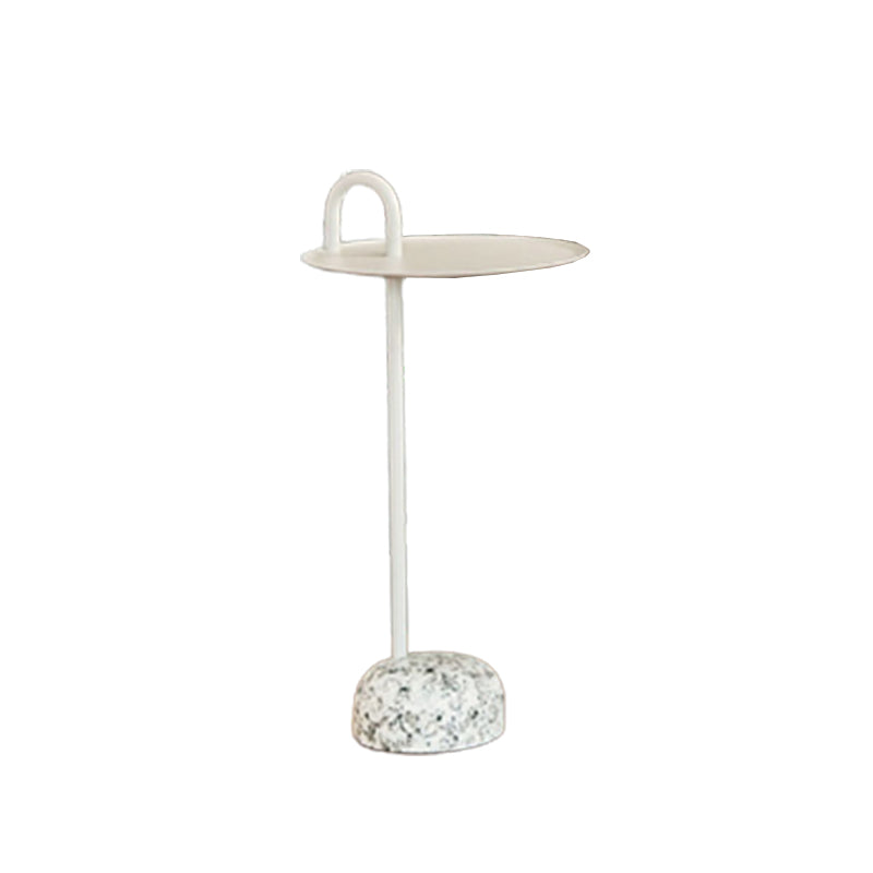 Mid-Century Side Table Metal Pedestal Tray Top End Table for Living Room