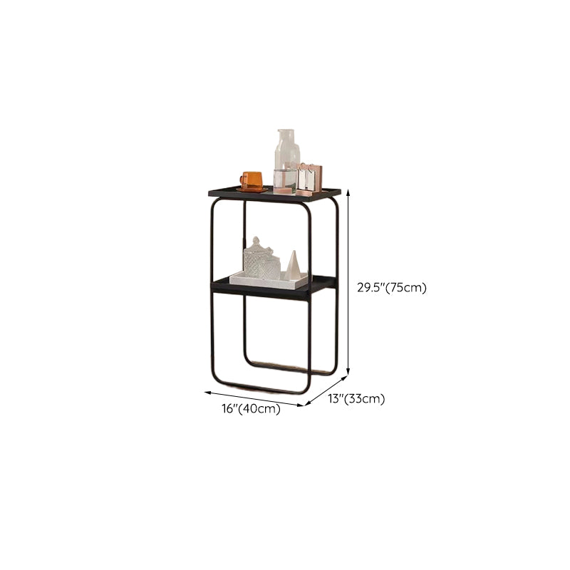 Rectangle Tray Top Side Table Iron Base End Table with Storage