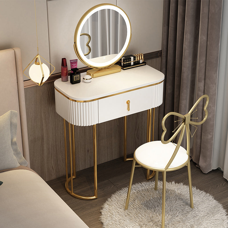 Glam 29.52" Height Makeup Vanity Set with Drawer and Mirror Vanity