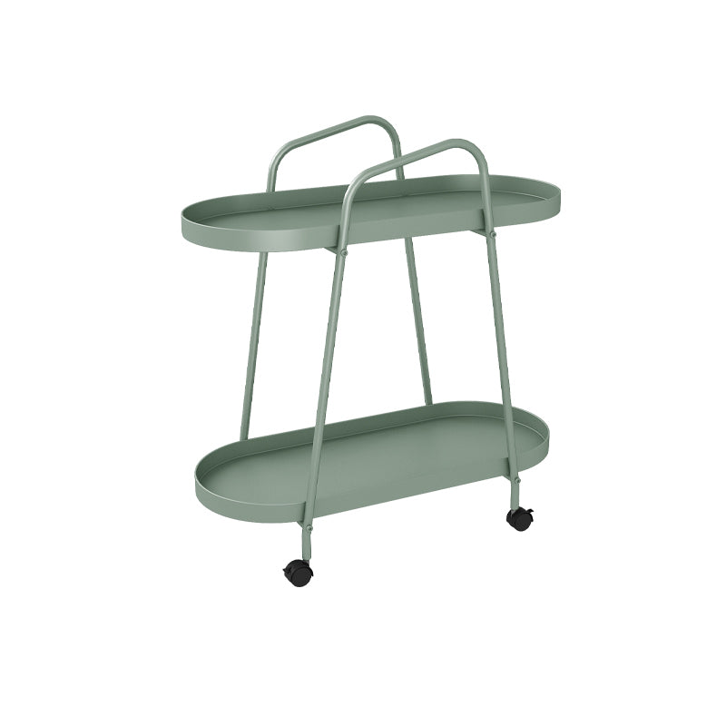Tray Top Double Tier End Table Oval End Slide Table with Storage