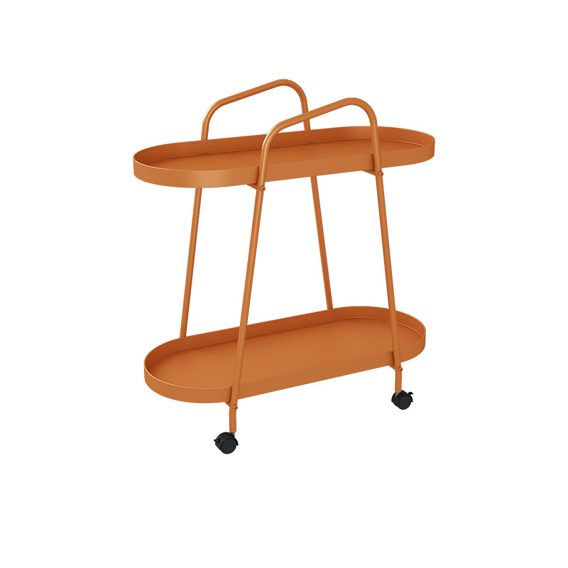 Tray Top Double Tier End Table Oval End Slide Table with Storage