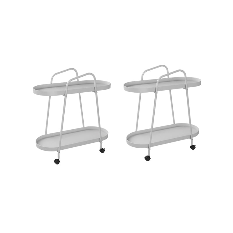 Tray Top Double Tier End Table Oval End Slide Table with Storage