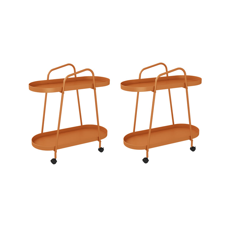 Tray Top Double Tier End Table Oval End Slide Table with Storage