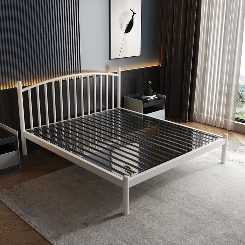 Luxurious Metal Platform Bed Frame Tall Slat Bed with Headboard