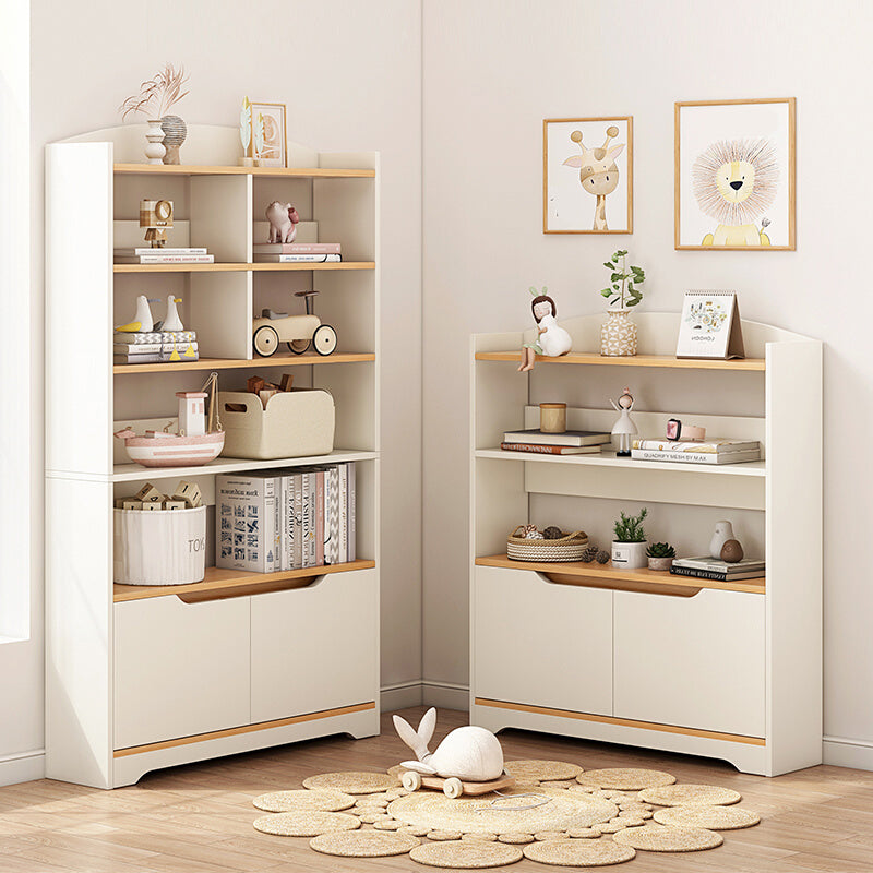 Contemporary Wood Chest Rectangle with Doors Side Cabinet with Shelves