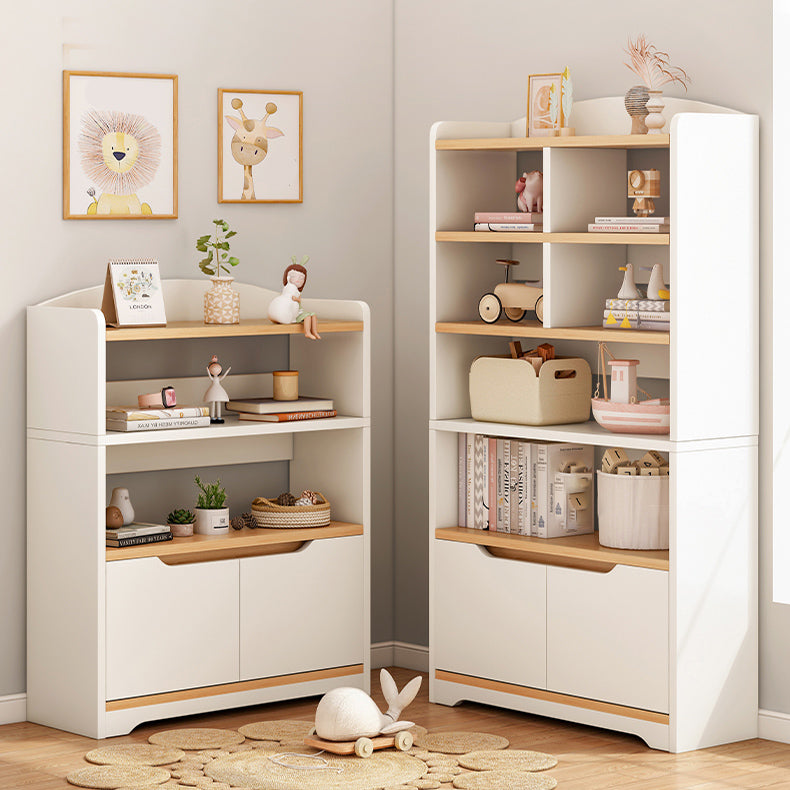 Contemporary Wood Chest Rectangle with Doors Side Cabinet with Shelves