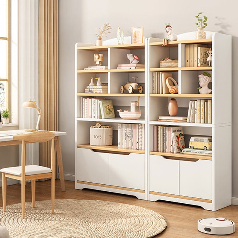 Contemporary Wood Chest Rectangle with Doors Side Cabinet with Shelves