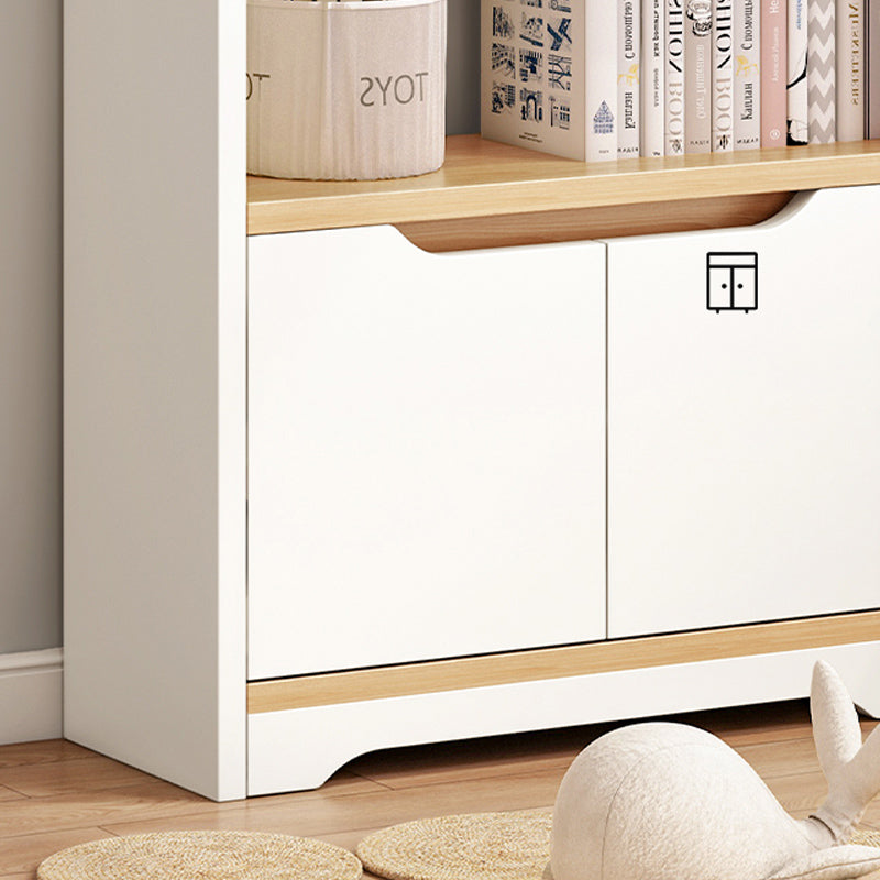 Contemporary Wood Chest Rectangle with Doors Side Cabinet with Shelves