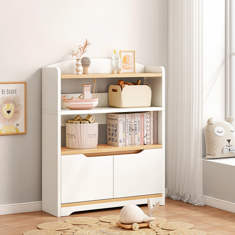 Contemporary Wood Chest Rectangle with Doors Side Cabinet with Shelves