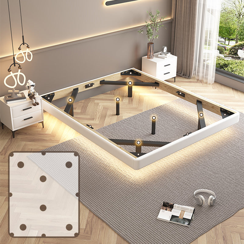 Contemporary Platform Bed Solid Wood Standard Bed with Light for Bedroom