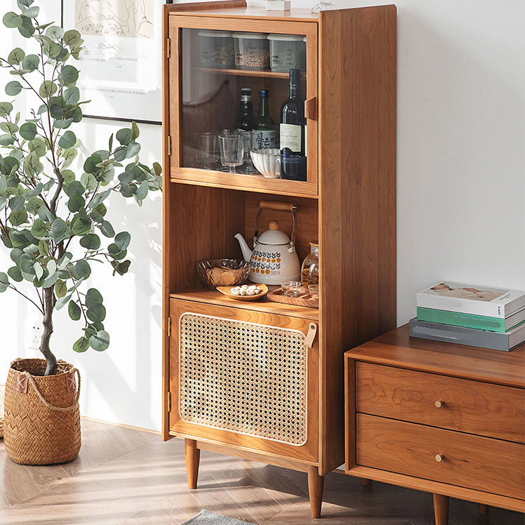 Stain Resistant Storage Cabinet Solid Wood Cabinet with Shelves