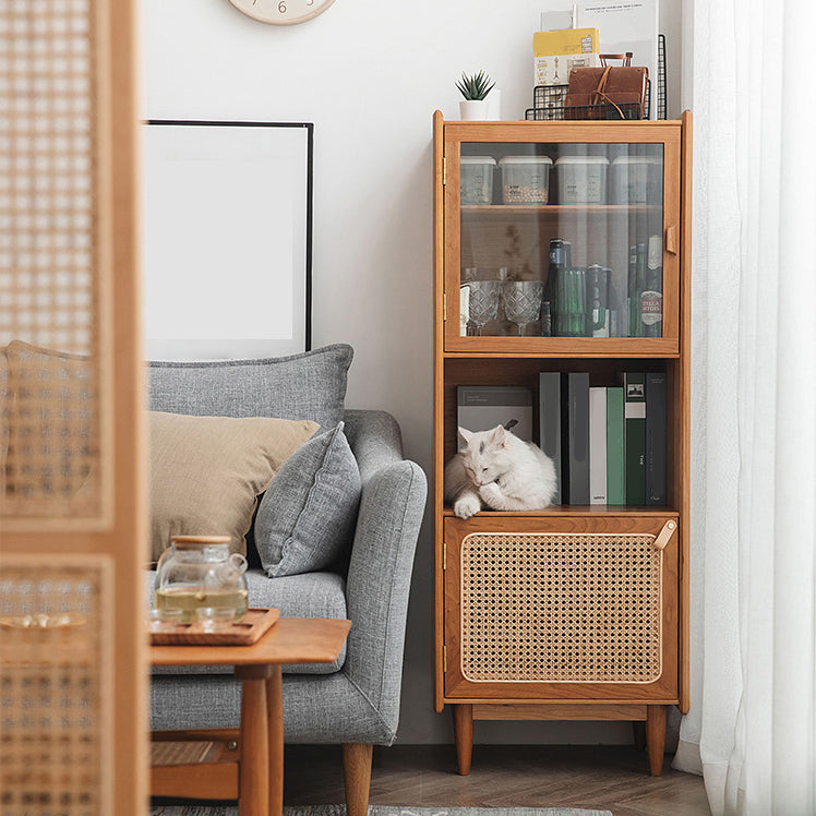 Stain Resistant Storage Cabinet Solid Wood Cabinet with Shelves