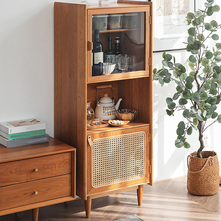 Stain Resistant Storage Cabinet Solid Wood Cabinet with Shelves