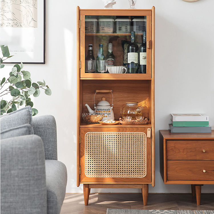 Stain Resistant Storage Cabinet Solid Wood Cabinet with Shelves