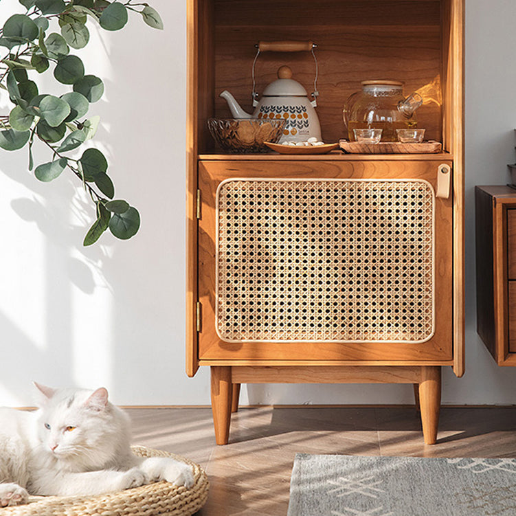 Stain Resistant Storage Cabinet Solid Wood Cabinet with Shelves