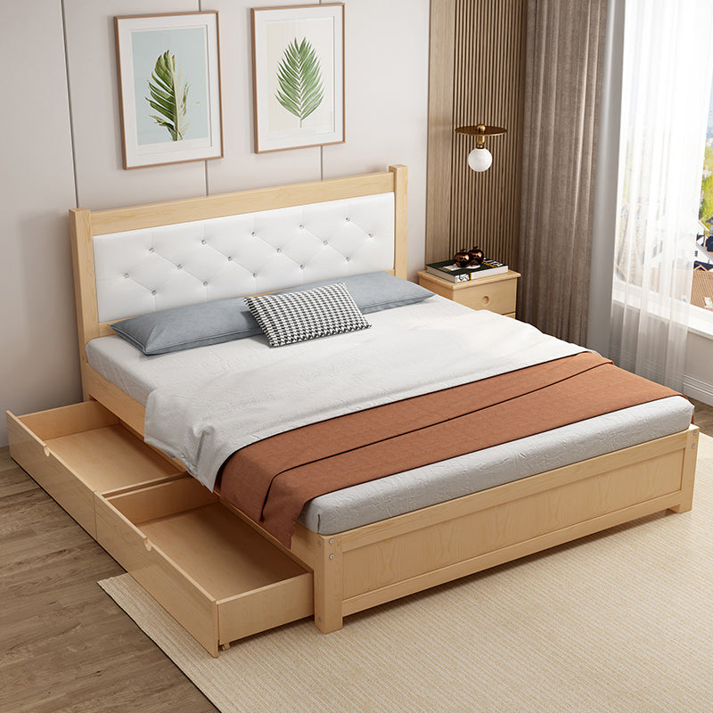 Modern Bed Frame Headboard Standard Bed with Custom Gold Legs