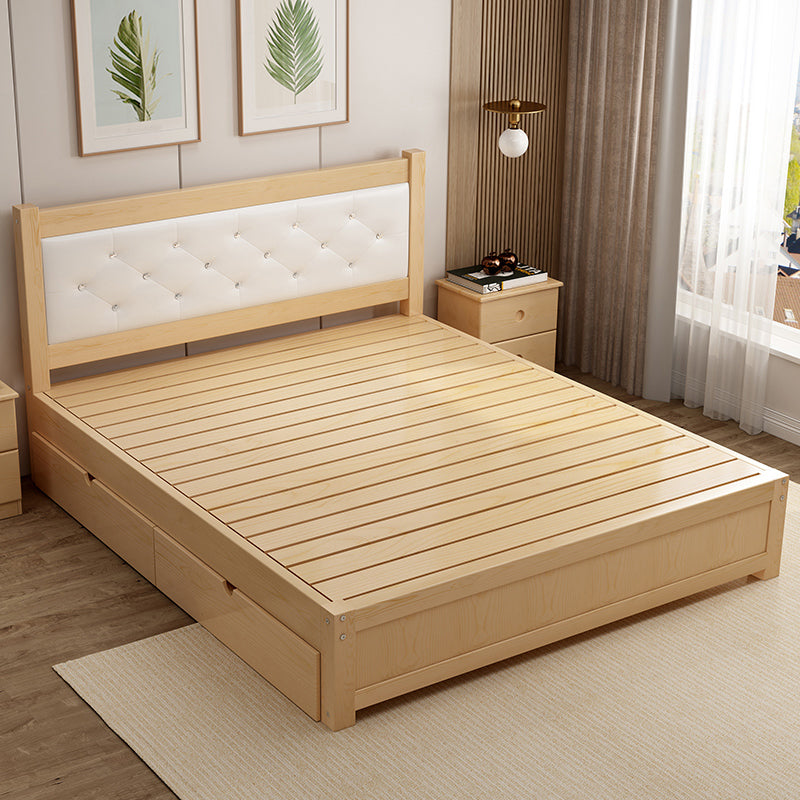 Modern Bed Frame Headboard Standard Bed with Custom Gold Legs