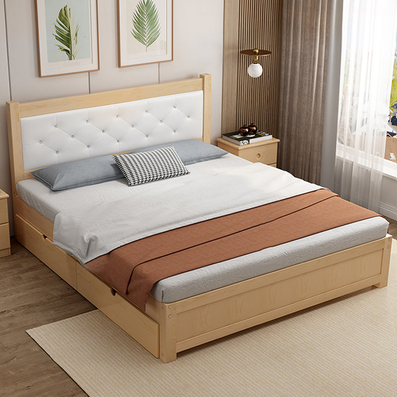 Modern Bed Frame Headboard Standard Bed with Custom Gold Legs