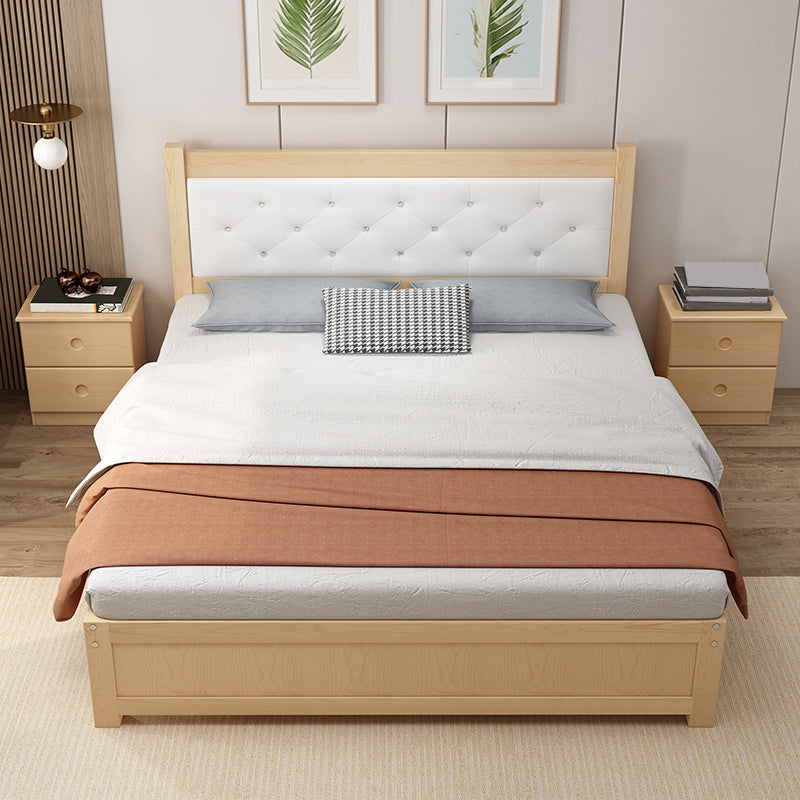 Modern Bed Frame Headboard Standard Bed with Custom Gold Legs