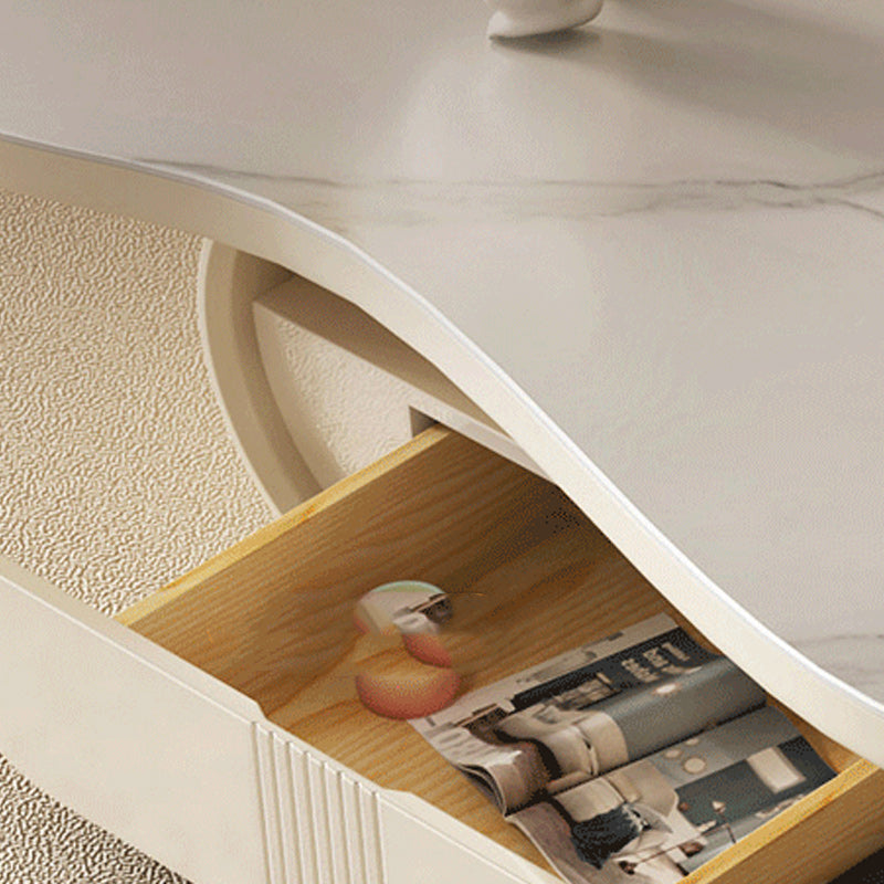 35" Wide Contemporary Cocktail Table White Single Coffee Table