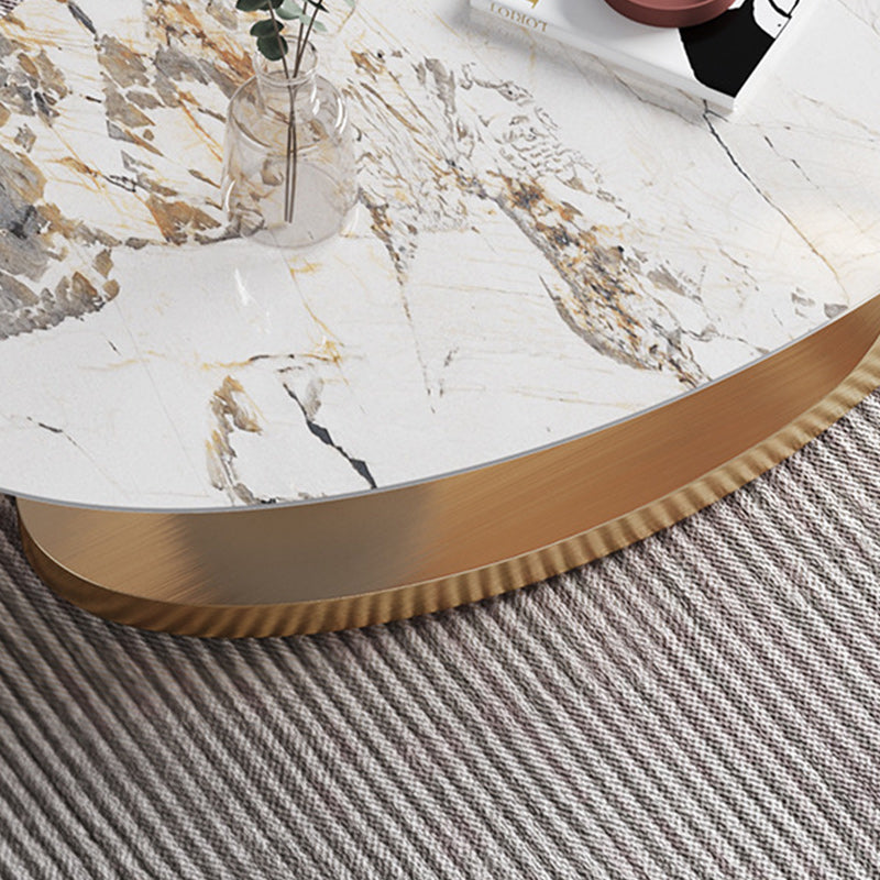 27" Wide Glam Cocktail Table Slate Oval Coffee Cocktail Table