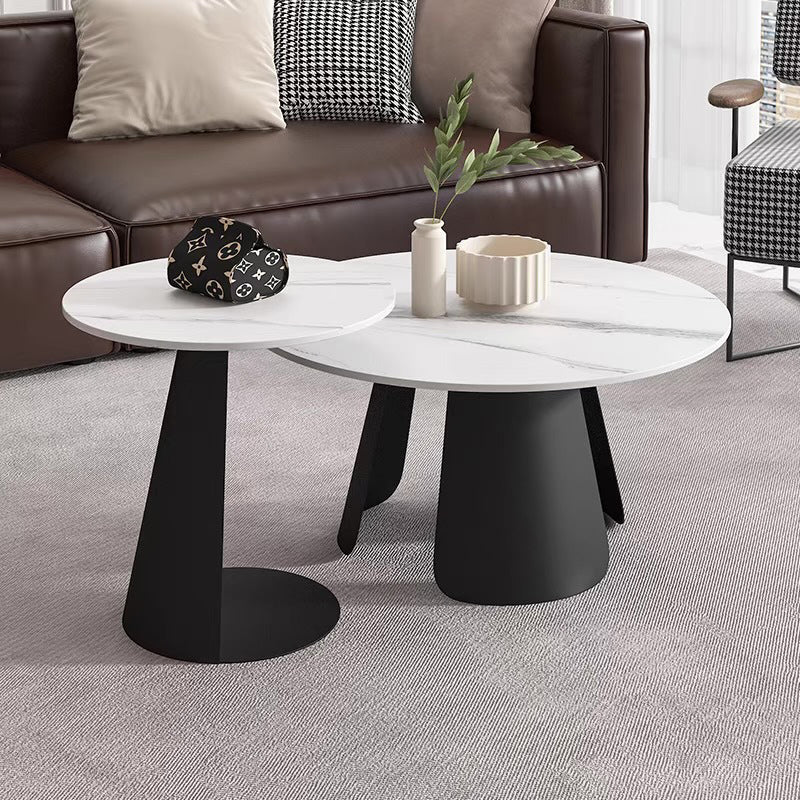 No Distressing End Table Modern Marble Living Room Side Table