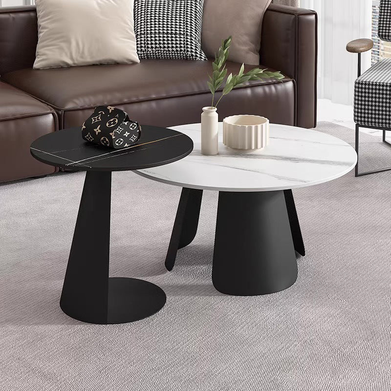 No Distressing End Table Modern Marble Living Room Side Table