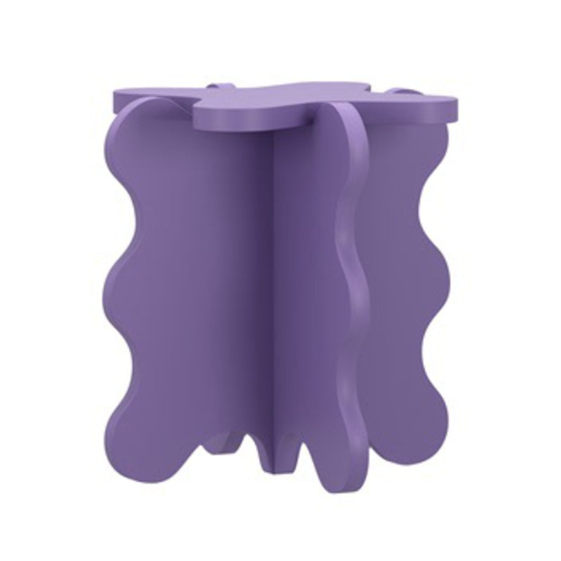 Modern Style Colored Irregular Side Table Faux Wood End Table Set