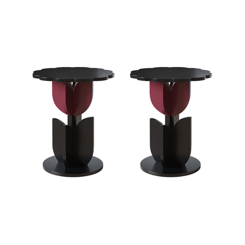 Modern Style Colored Irregular Side Table Faux Wood End Table Set