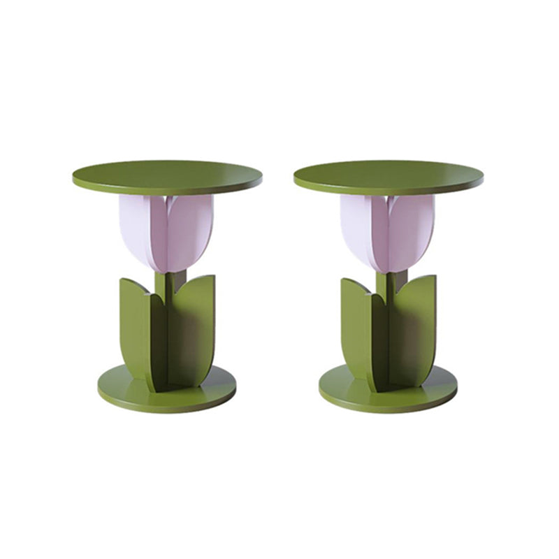 Modern Style Colored Irregular Side Table Faux Wood End Table Set