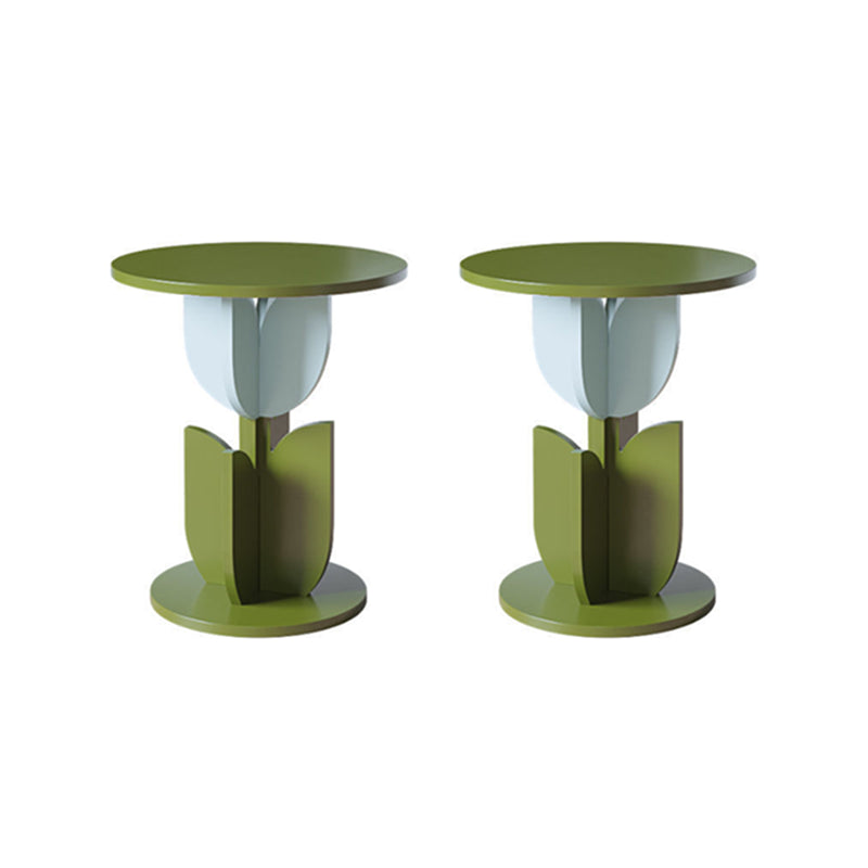 Modern Style Colored Irregular Side Table Faux Wood End Table Set
