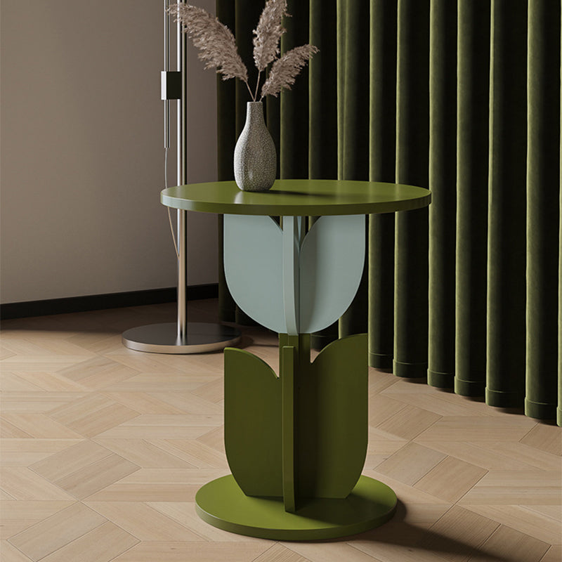 Modern Style Colored Irregular Side Table Faux Wood End Table Set