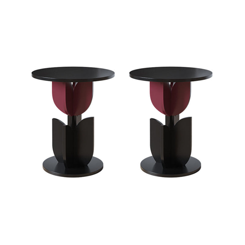 Modern Style Colored Irregular Side Table Faux Wood End Table Set