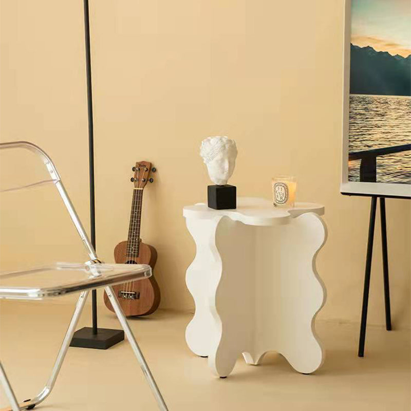 Modern Style Colored Irregular Side Table Faux Wood End Table Set