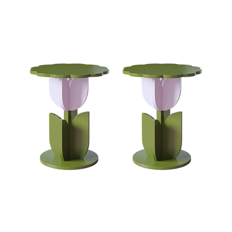 Modern Style Colored Irregular Side Table Faux Wood End Table Set