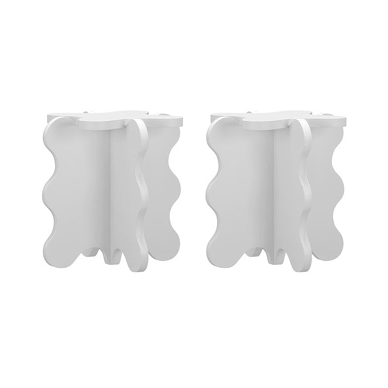 Modern Style Colored Irregular Side Table Faux Wood End Table Set