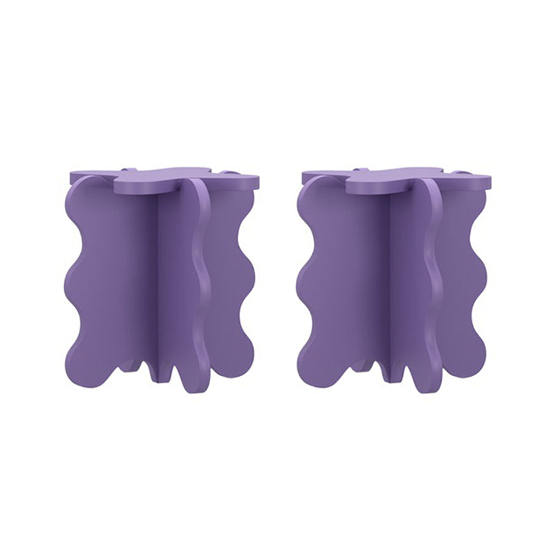 Modern Style Colored Irregular Side Table Faux Wood End Table Set