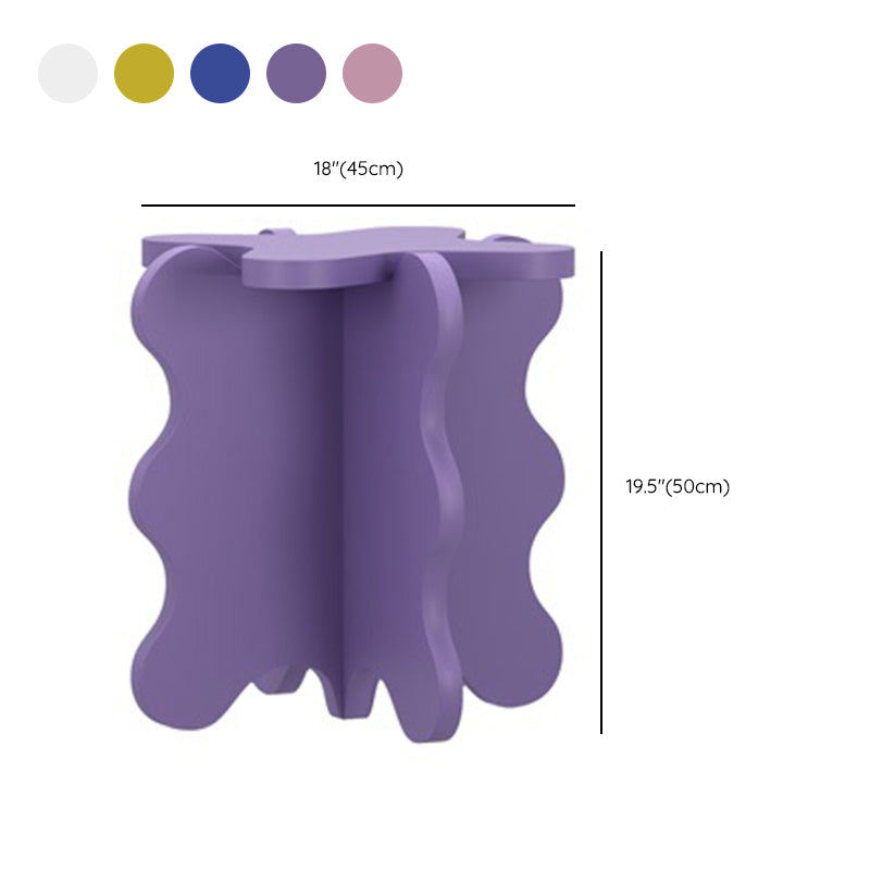 Modern Style Colored Irregular Side Table Faux Wood End Table Set