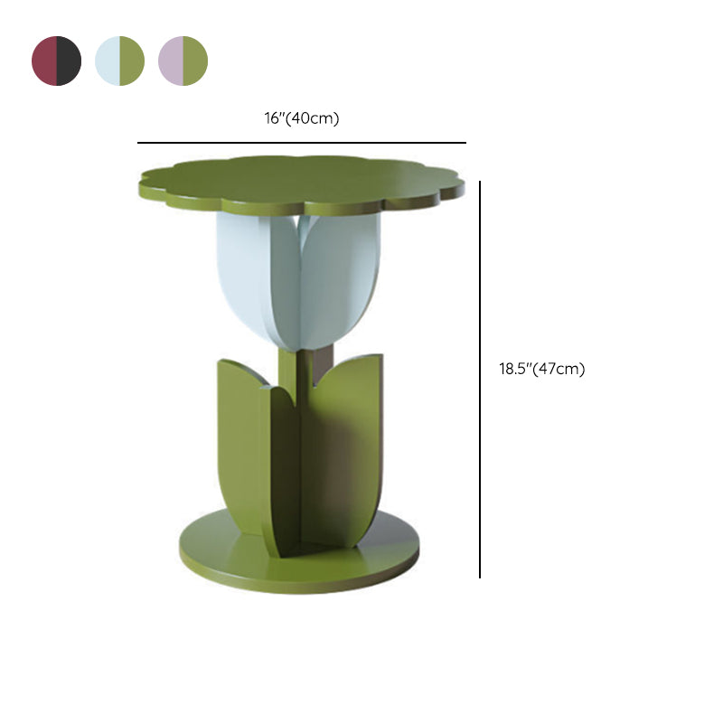 Modern Style Colored Irregular Side Table Faux Wood End Table Set