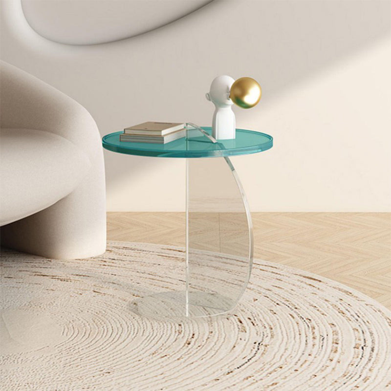 Modern Round Side End Table Plastic Pedestal Sofa Side Accent Table