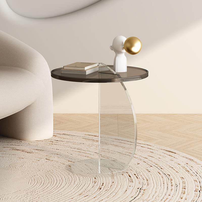 Modern Round Side End Table Plastic Pedestal Sofa Side Accent Table