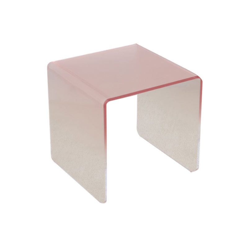Plastic Square Side End Table Modern Sled Sofa Side Accent Table